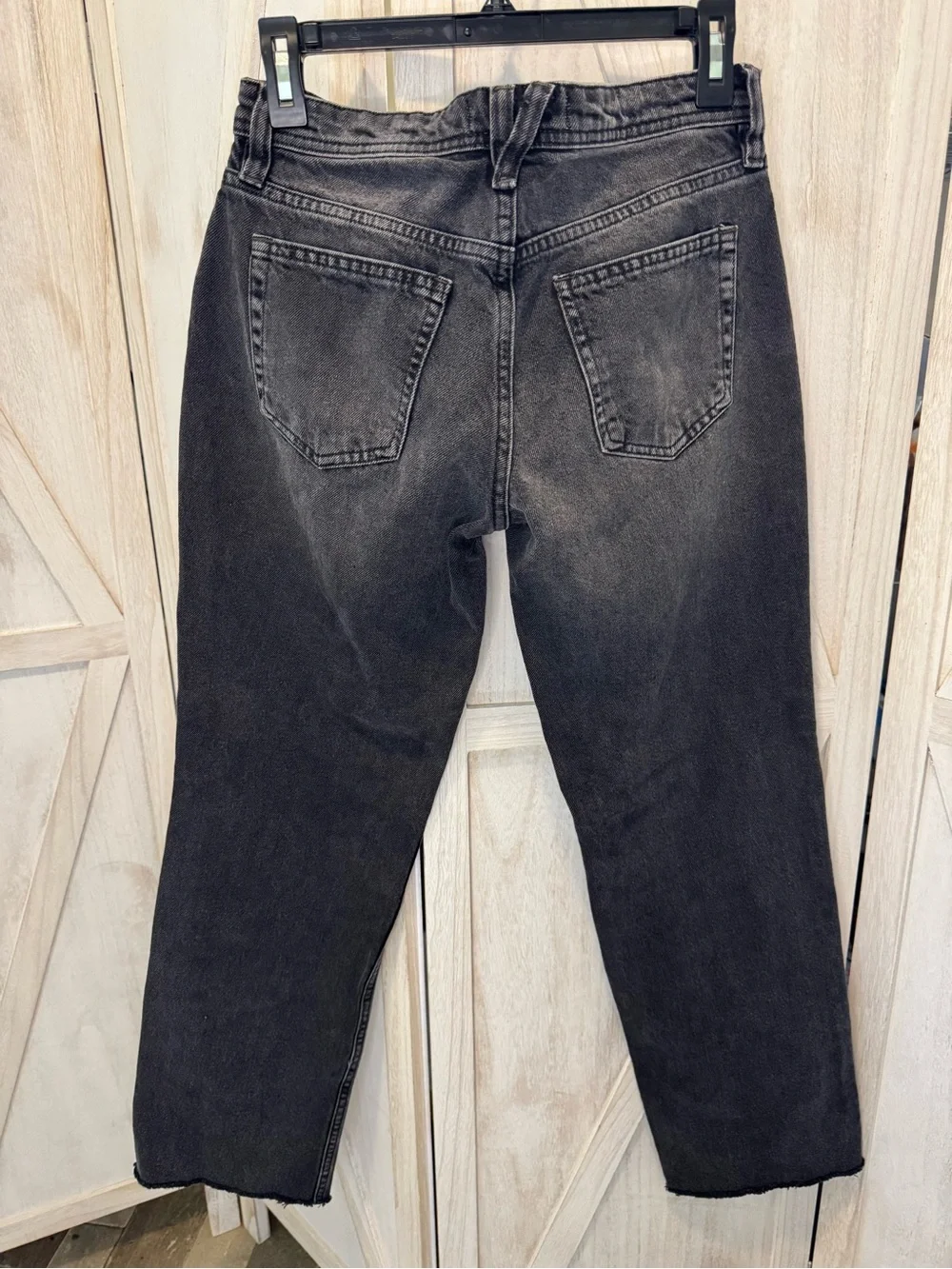 We The Free Black Washed Straight Leg Jeans